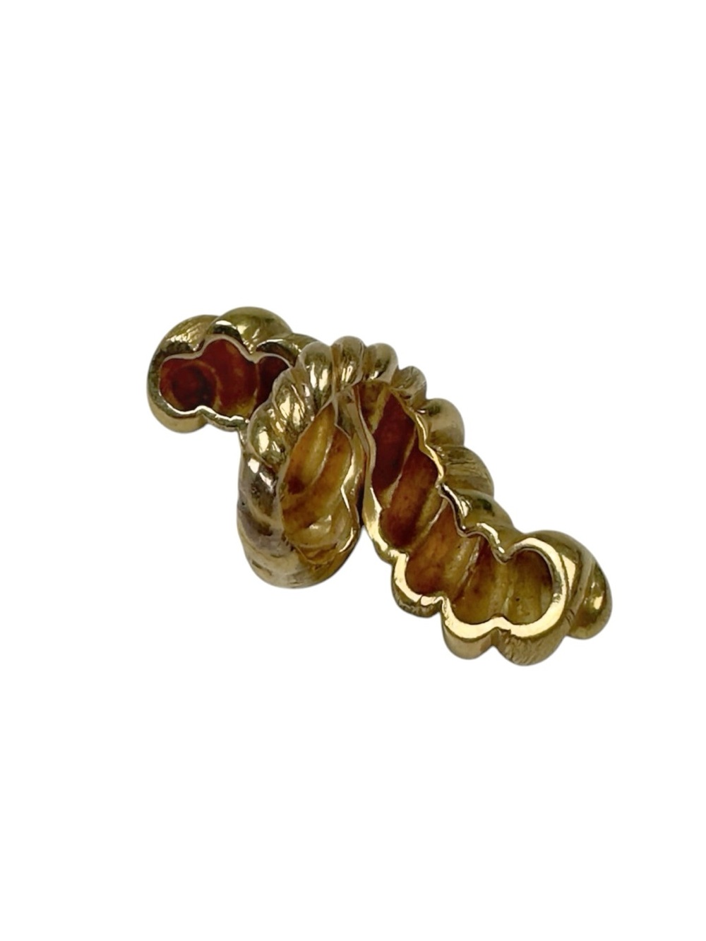 Vintage Gold Plated Dome Croissant Twisted Cocktail Ring Size 4 - Picture 3 of 6
